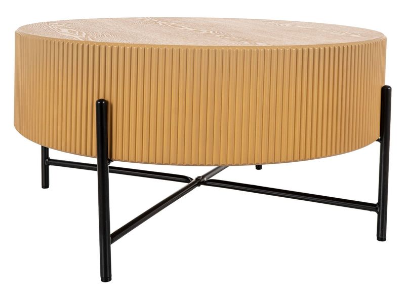 Luxusný konferenčný stolík, 80x80cm, čierny mat, dub
