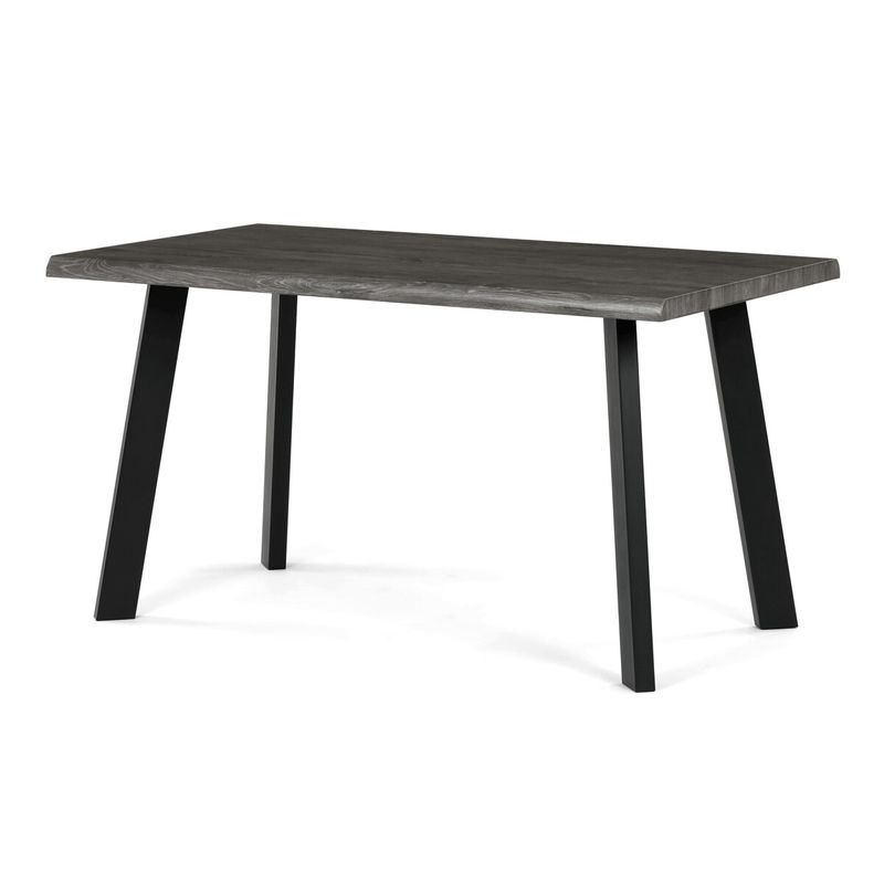 Moderný jedálenský stôl 140 × 80cm, sivý dub s kovovými nohami