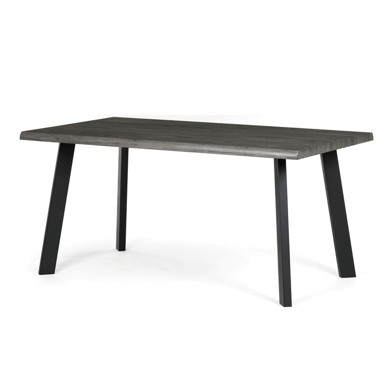 Moderný jedálenský stôl 160 × 90cm, sivý dub s kovovými nohami