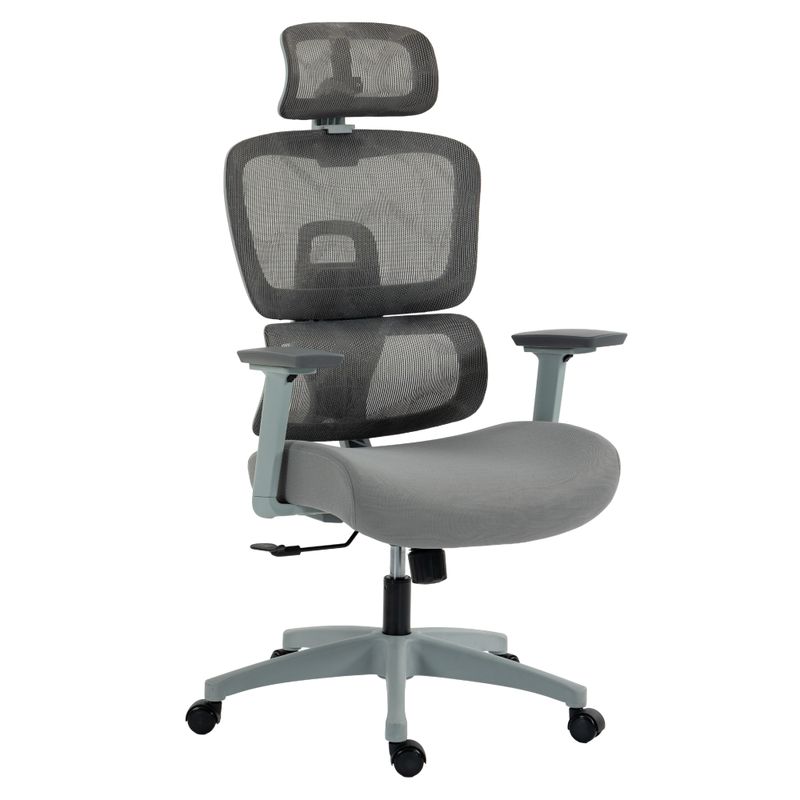 Ergonomické kancelárske kreslo, svetlosivé, sivé so sieťovinou