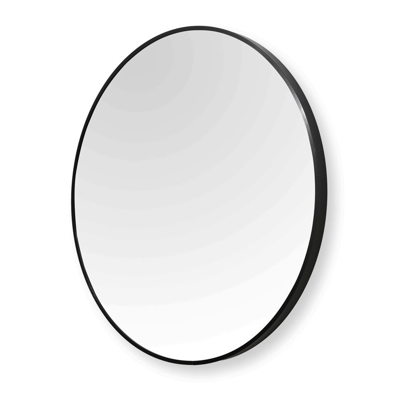Okrúhle závesné zrkadlo 70 cm, čierne