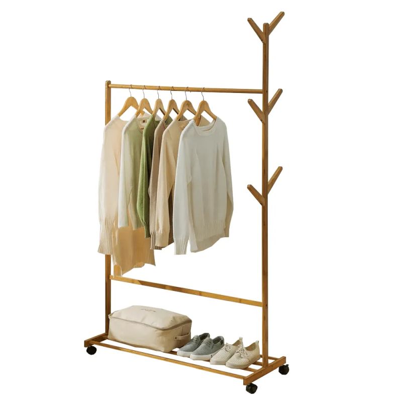 Pojazdný vešiak TYP 3, bambus, šírka 100cm