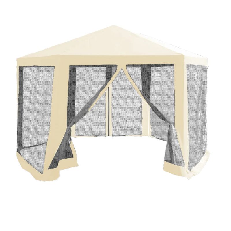 Stanový altánok do záhrady, 3,9x2,5x3,9m, béžová/čierna
