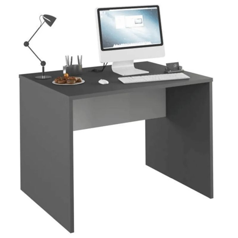 Moderný PC stôl z kvalitnej DTD, grafit/biela, 100cm
