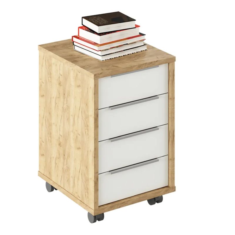 Moderný kontajner z kvalitnej DTD, dub artisan/biela