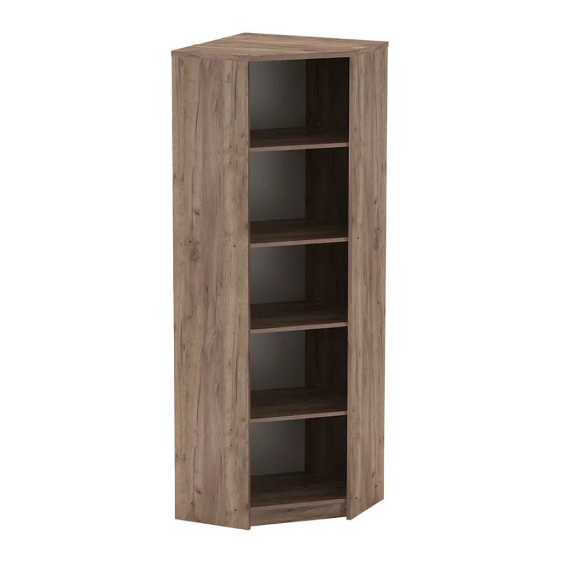 Rohový regál z kvalitnej DTD, kraft dunkel/biely