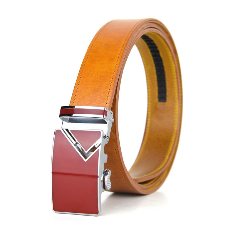 Kožený opasok s automatickou prackou RED TOP Koňaková