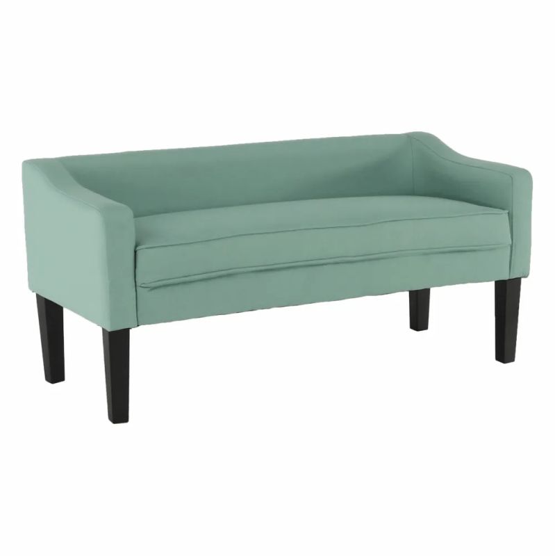 Elegantná lavica v mentolovej látke
