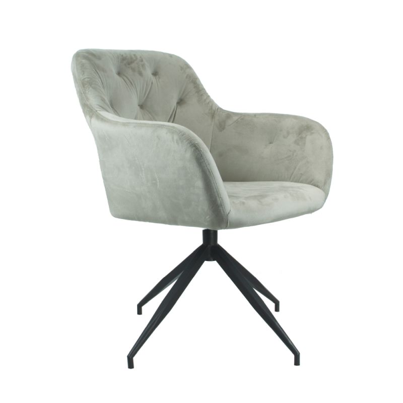 Moderná a pohodlná otočná stolička, sivohnedá Taupe Velvet látka