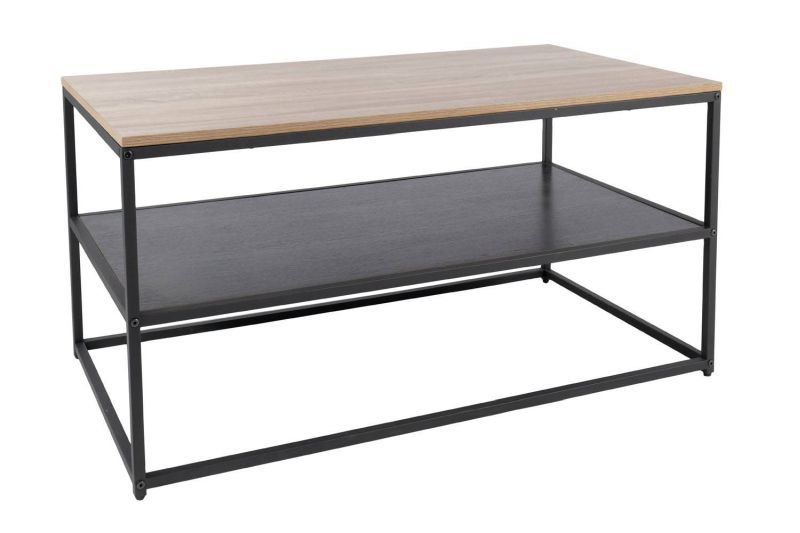 Štýlový moderný konferenčný stolík, dub-čierna