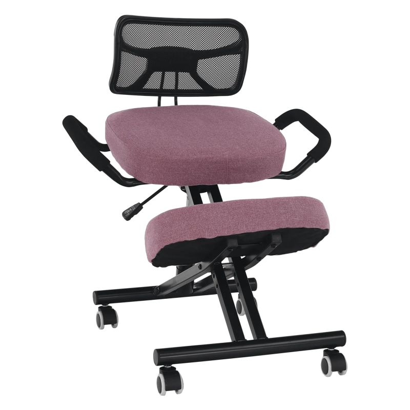 Ergonomický kľakosed s operadlom, ružová-čierna