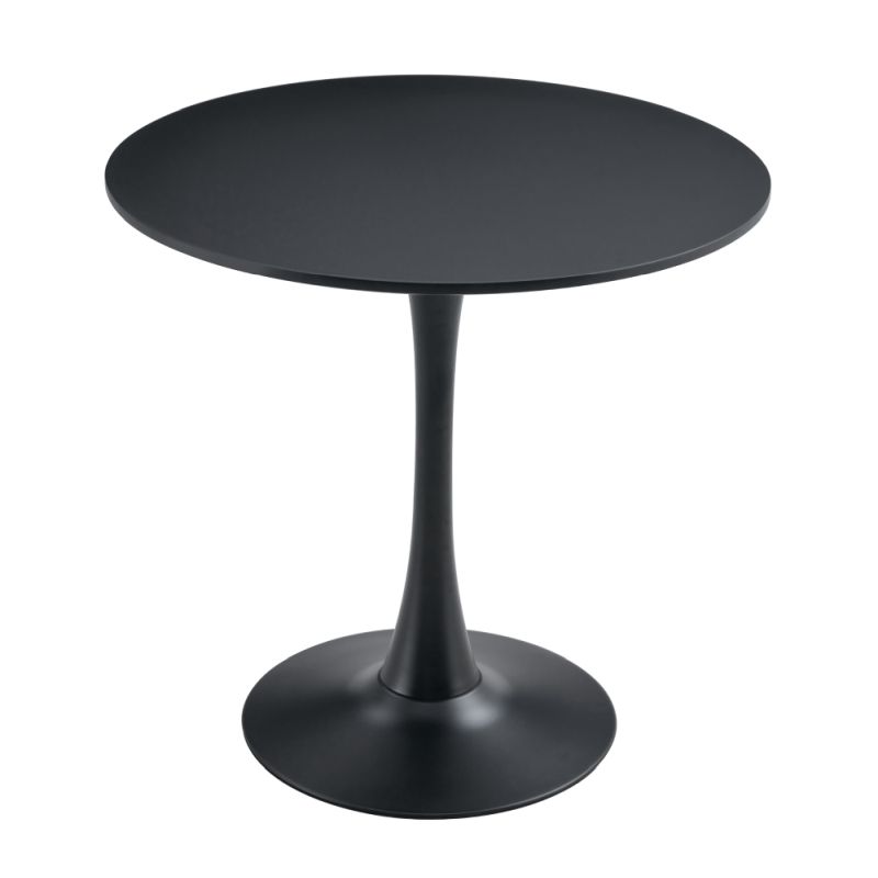 Jedálenský stôl s moderným dizajnom, čierna, priemer 80 cm