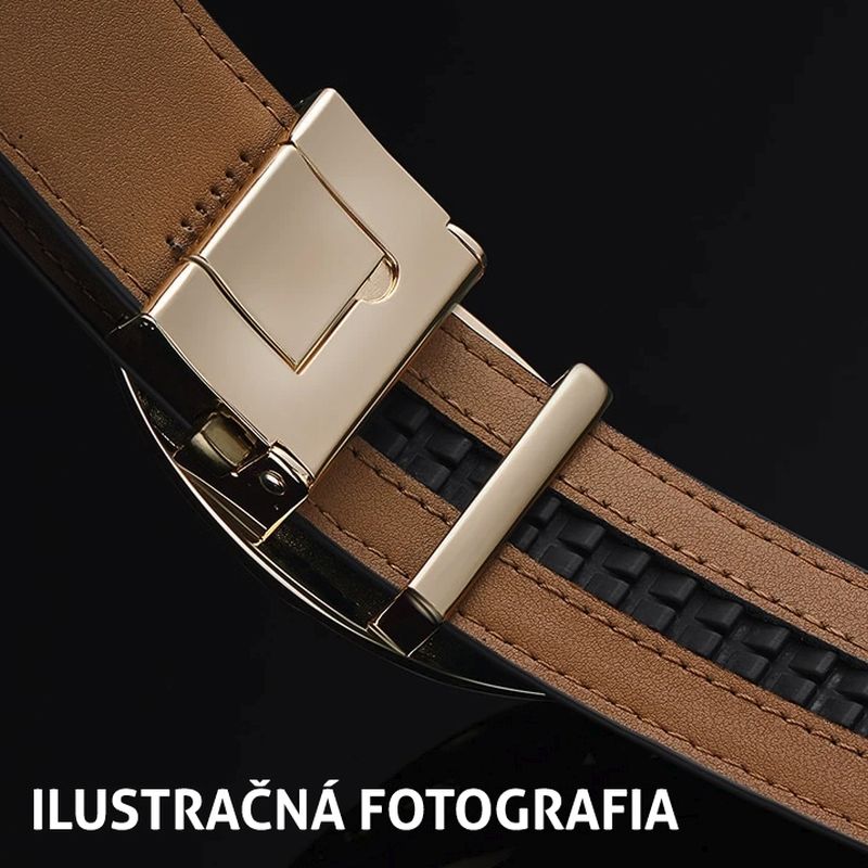 Kožený remeň pre opasky s automatickou prackou, šírka 3.5cm, olivový dekor