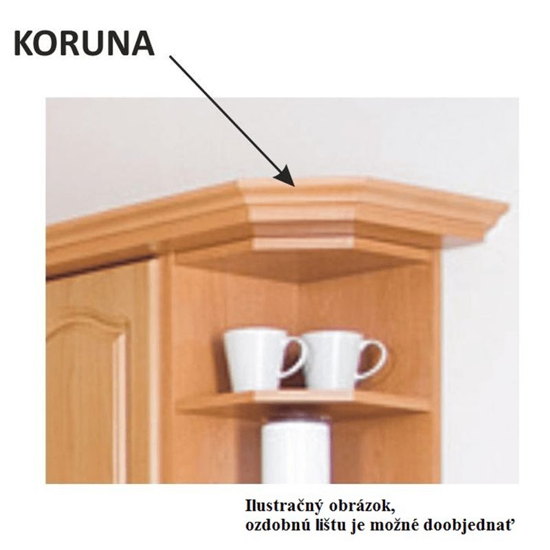 Kuchynská skrinka jelša, W60/735, horná 2x dvierka