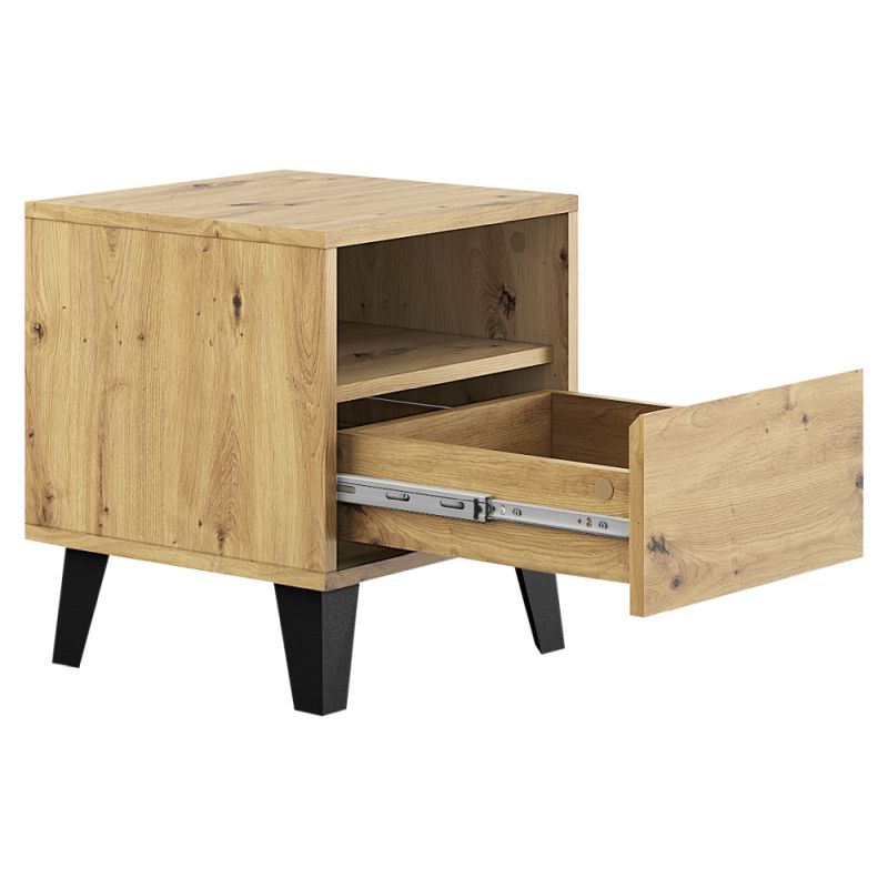 Praktický nočný stolík so šuplíkom, dub artisan
