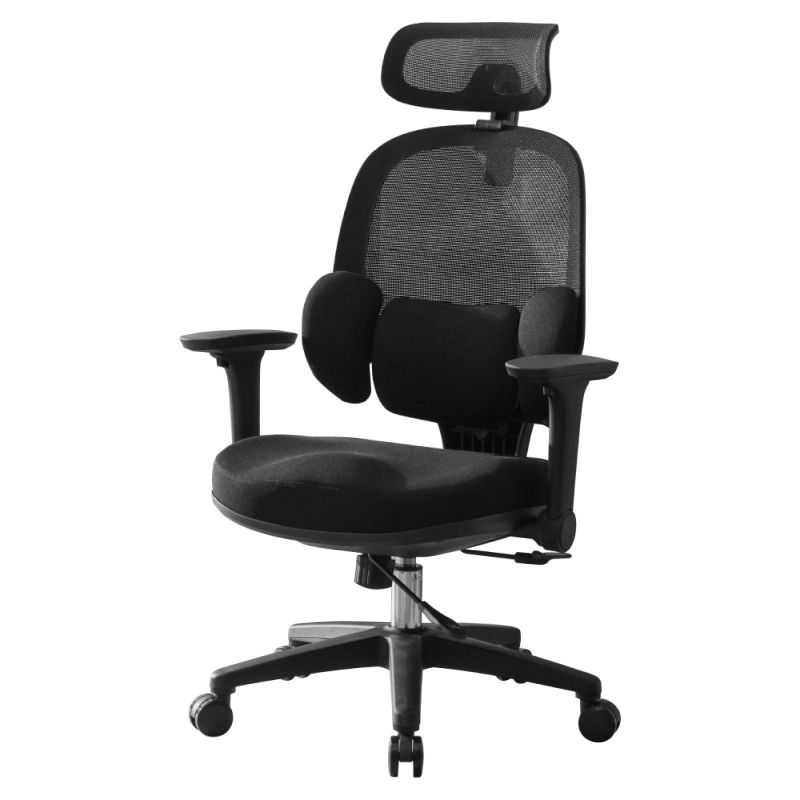 Ergonomické kancelárske kreslo, čierna látka, plast