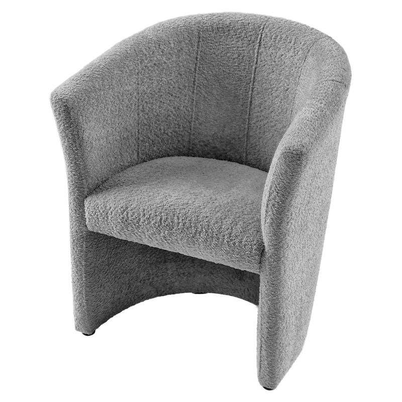 Moderné klubové kreslo, sivé v látke Coral Boucle