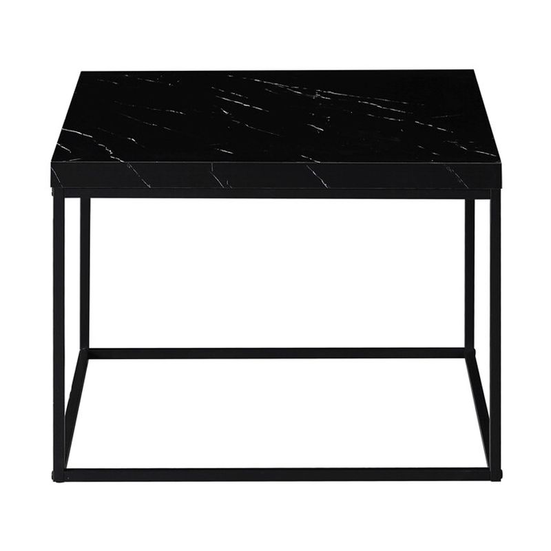 Konferenčný stolík 60x60cm, MDF čierny mramor, čierna podnož