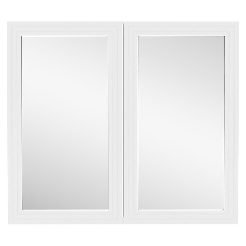 Kúpeľňová závesná skrinka so zrkadlom, 80cm, biela