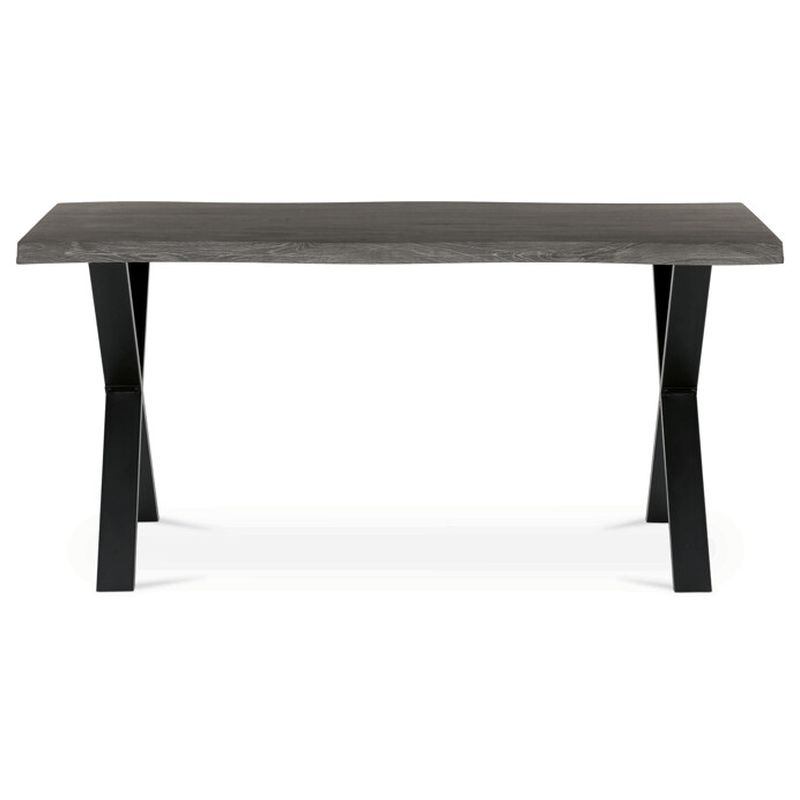 Jedálenský stôl 160x90, MDF sivý dub, nohy kov čierny v tvare X