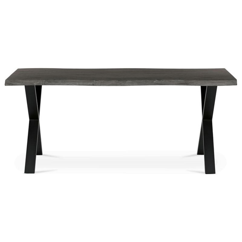 Jedálenský stôl 180x90, MDF sivý dub, nohy kov čierny v tvare X