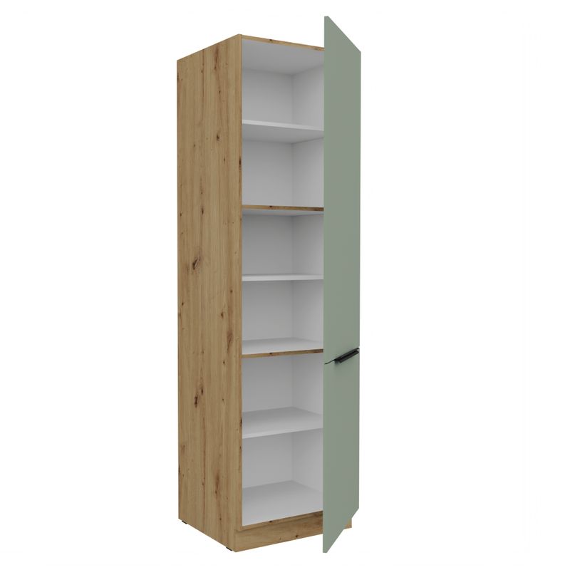 Vysoká skrinka 60 cm, aquamarine, dub artisan