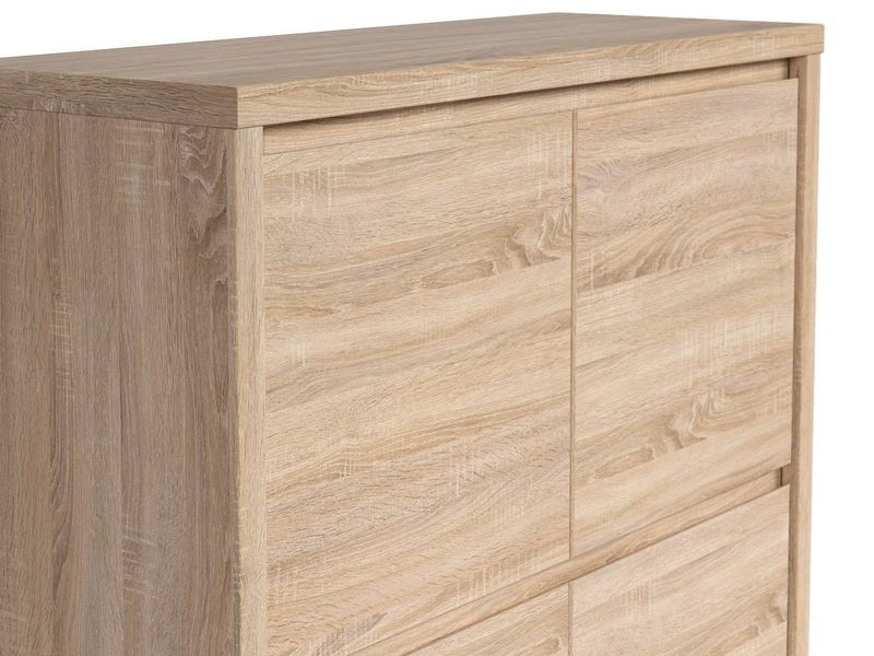 Praktická komoda, 105 cm, dub sonoma so štyrmi dvierkami