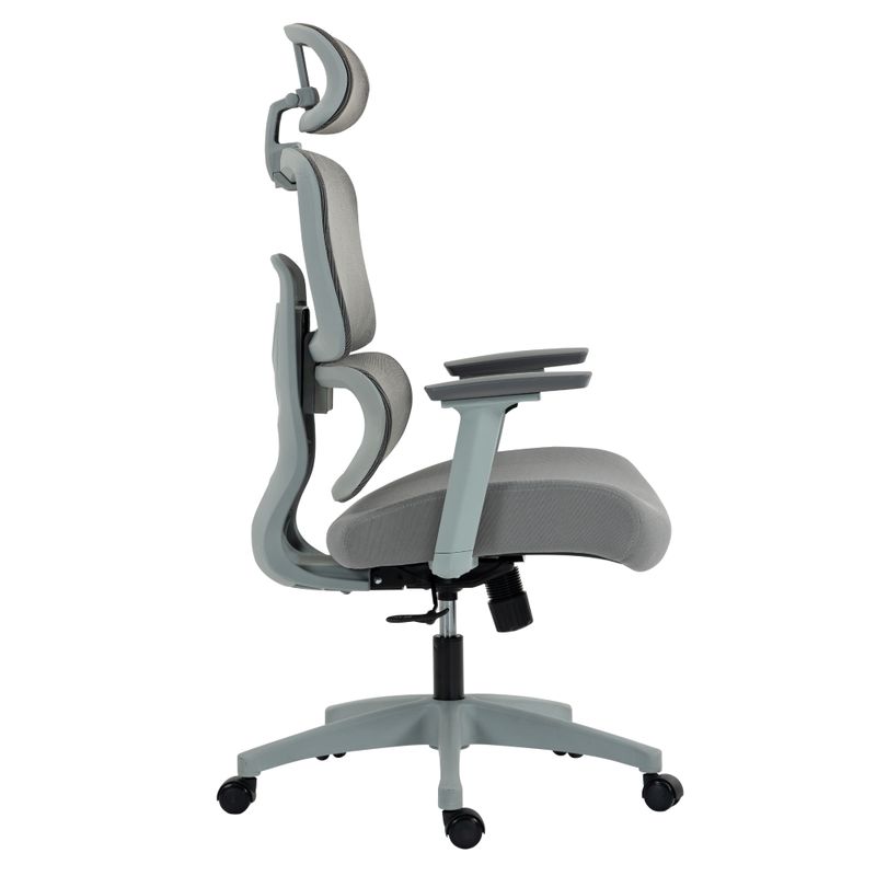 Ergonomické kancelárske kreslo, svetlosivé, sivé so sieťovinou