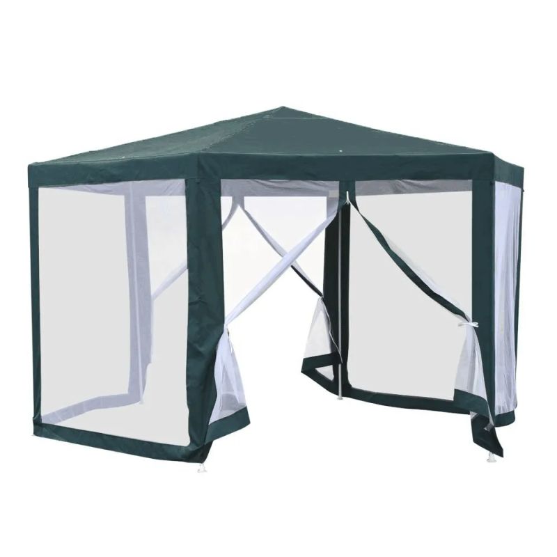 Stanový altánok do záhrady, 3,9x2,5x3,9m, zelená/biela