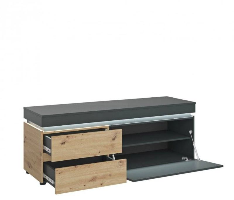 RTV komoda v modernom štýle 2S1D 150, dub artisan-cosmos grey