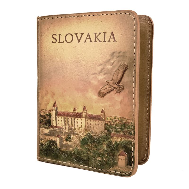Ručne tvarovaný, vyklepávaný reliéfny kožený diár - Slovakia, Bratislavský hrad