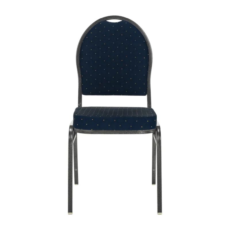 Konferenčná stohovateľná stolička modrá/sivý rám