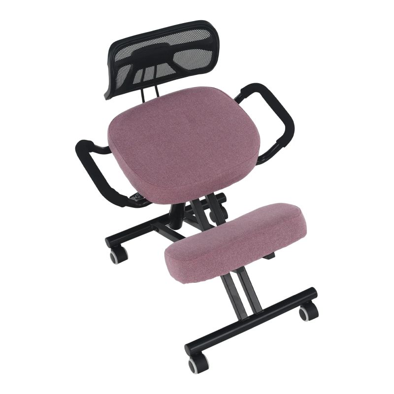 Ergonomický kľakosed s operadlom, ružová-čierna