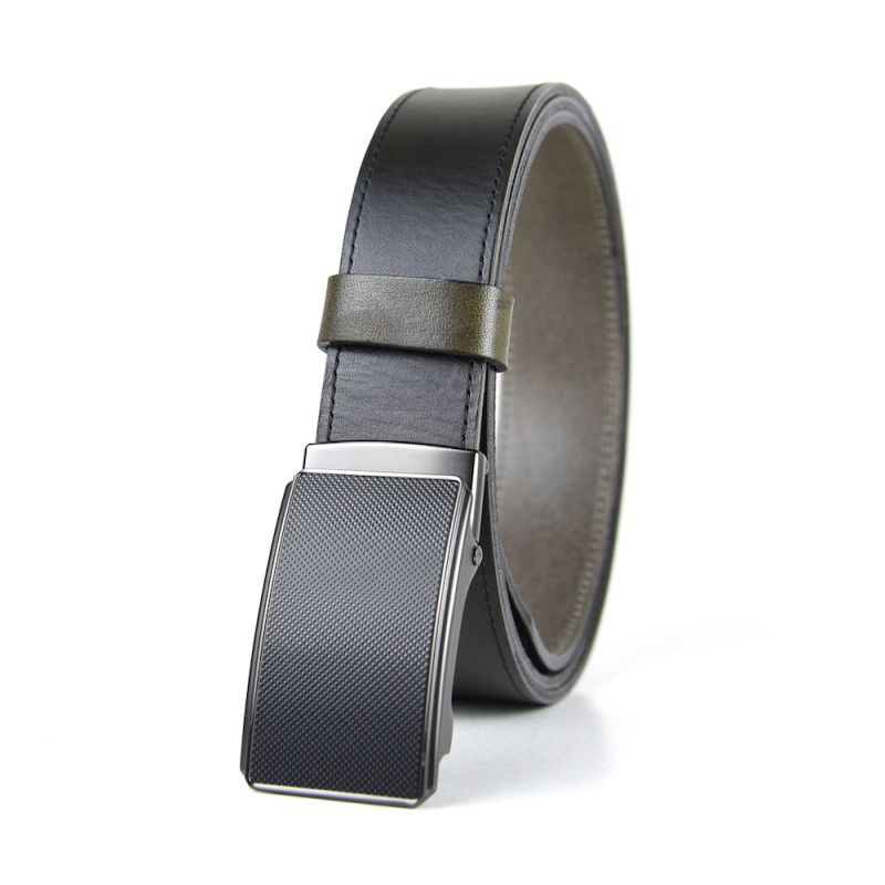 Kožený opasok s brzdou, šírka 3.5cm, FIBER - Olivová