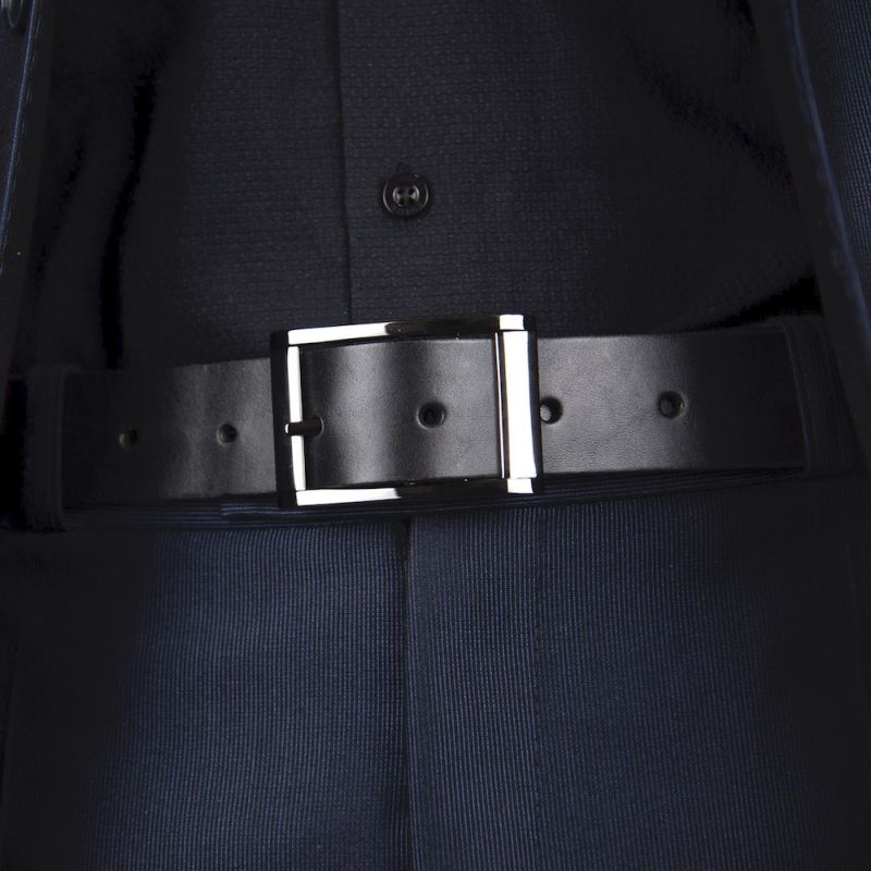 Kožený opasok FREEDOM, šírka 3.3cm - Čierna