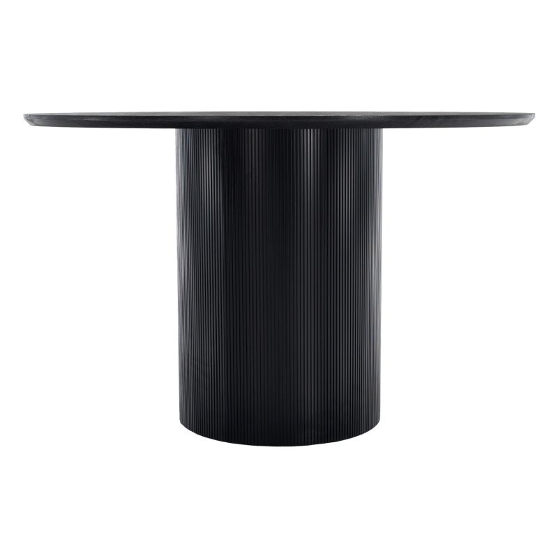 Jedálenský stôl, čierna MDF, priemer 120 cm