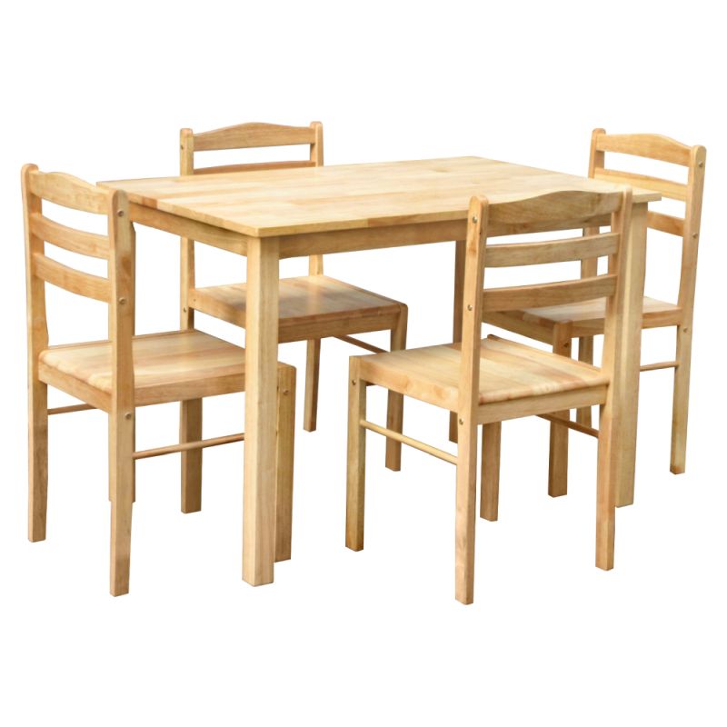 Moderný jedálenský set 1+4, masívne drevo, prírodná