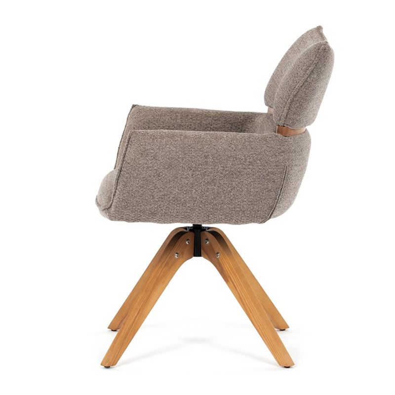 Elegantná jedálenská stolička lanýžová látka, 360° vratný mechanizmus, masív jaseň