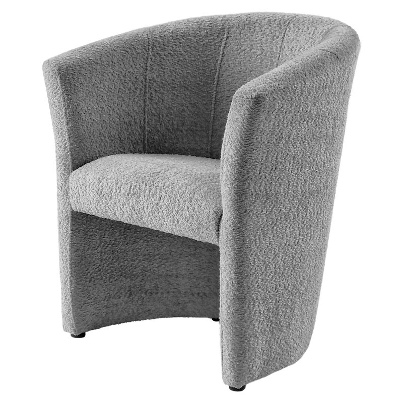 Moderné klubové kreslo, sivé v látke Coral Boucle