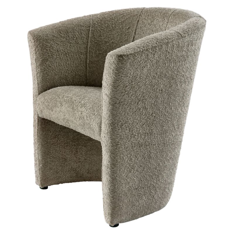 Moderné klubové kreslo, sivobéžové Taupe v látke Coral Boucle