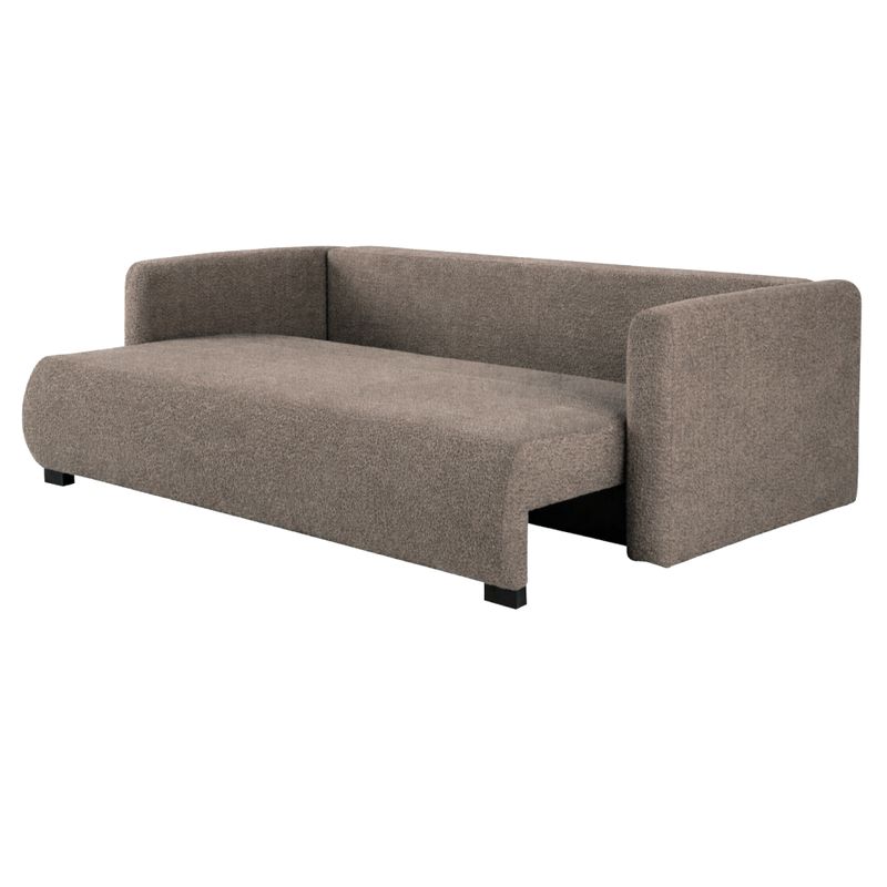 Elegantná rozkladacia pohovka, hnedá látka, s úložným priestorom