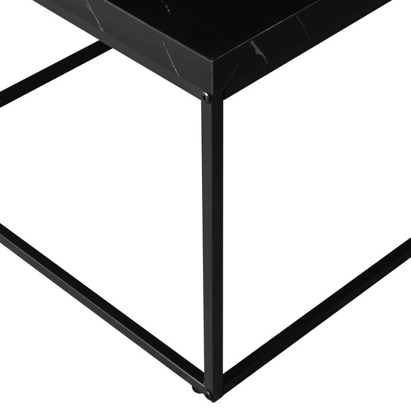 Konferenčný stolík 60x60cm, MDF čierny mramor, čierna podnož