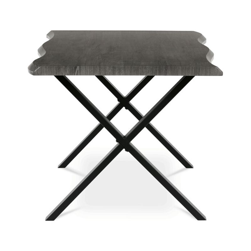 Jedálenský stôl 160x90, MDF sivý dub, nohy kov čierny v tvare X
