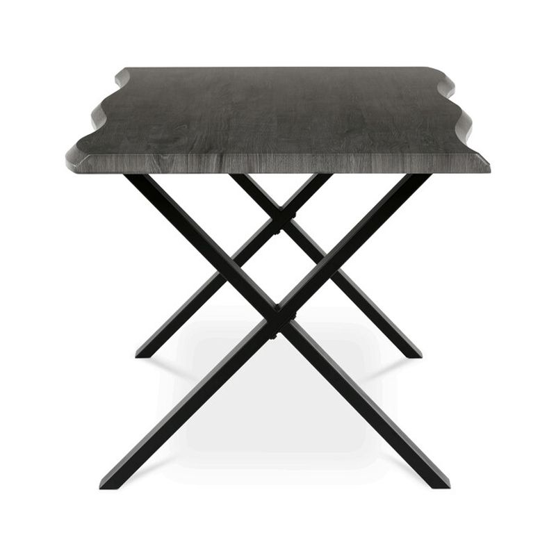 Jedálenský stôl 180x90, MDF sivý dub, nohy kov čierny v tvare X