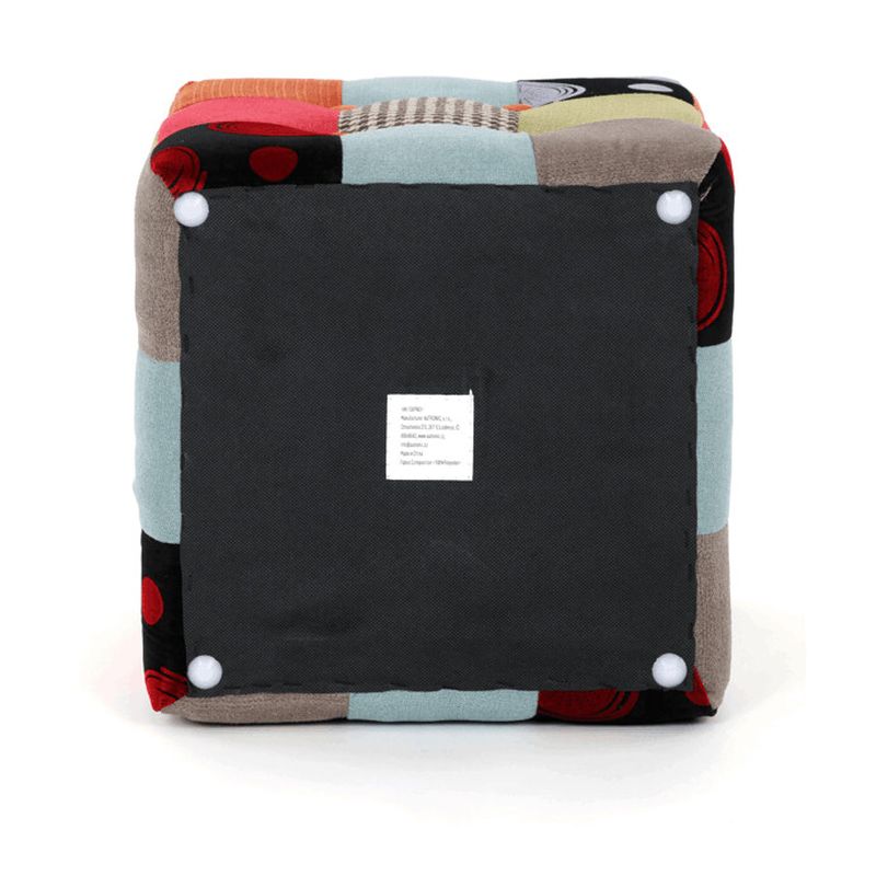 Taburet 34 cm, viacfarebná látka patchwork