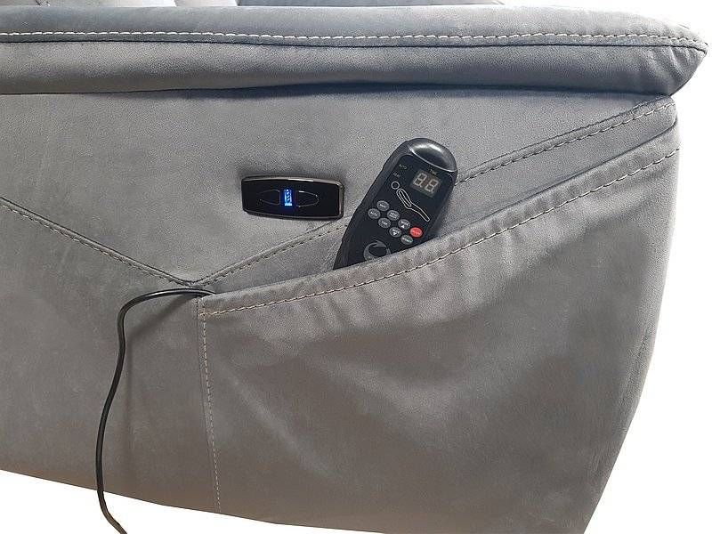 Polohovateľné masážne kreslo, béžové, s elektrickým ovládaním a vyhrievaním