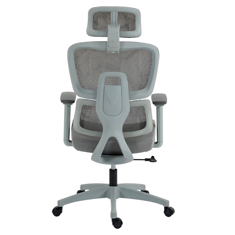 Ergonomické kancelárske kreslo, svetlosivé, sivé so sieťovinou