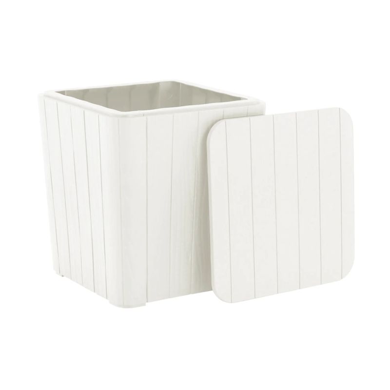 Záhradný úložný box/príručný stolík, biely