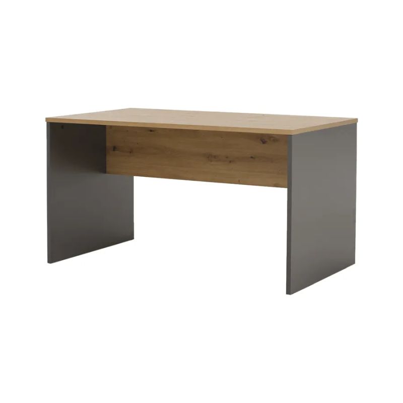 Moderný PC stôl z kvalitnej DTD, grafit/dub artisan, 140cm