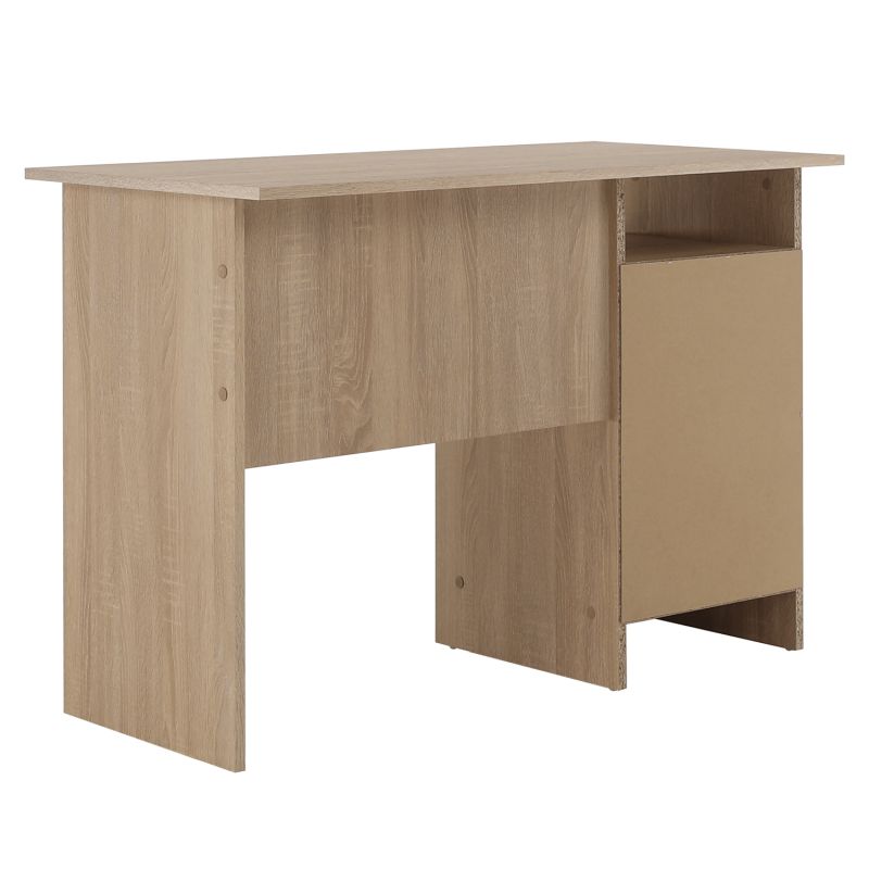Jednoduchý PC stôl vyrobený z kvalitnej DTD, dub sonoma/biela